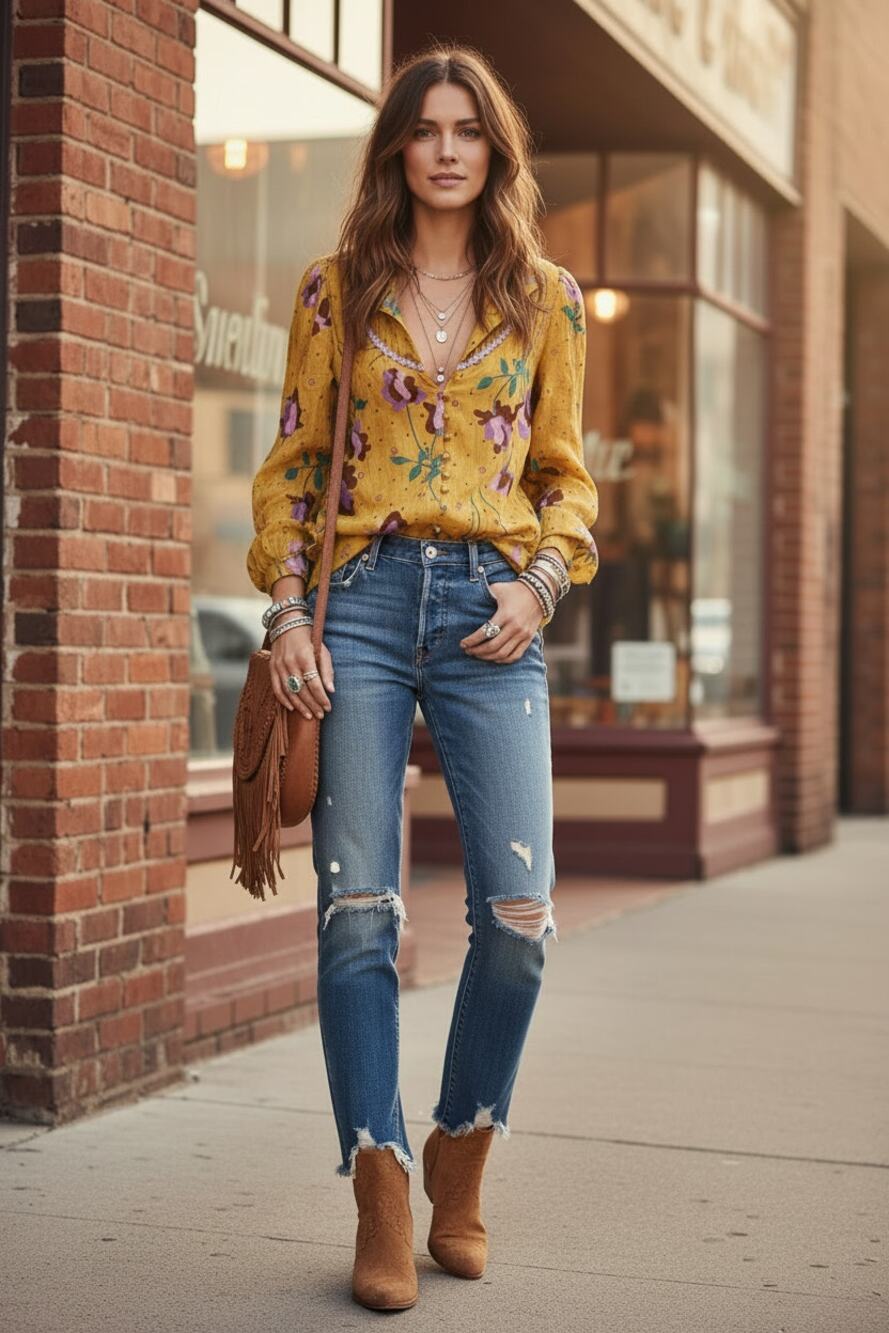 New Free People ANTIK BATIK Ossie Blouse XS / 36 $343 Yellow Floral Pintucked